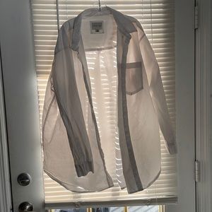 Womens white plain button up